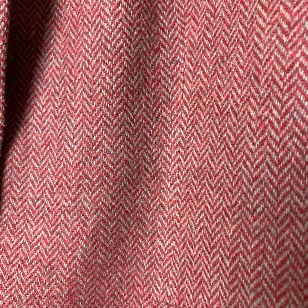 Norm Thompson Womens Red beige Chevron Houndstooth Blazer Size 16 - Picture 2 of 8
